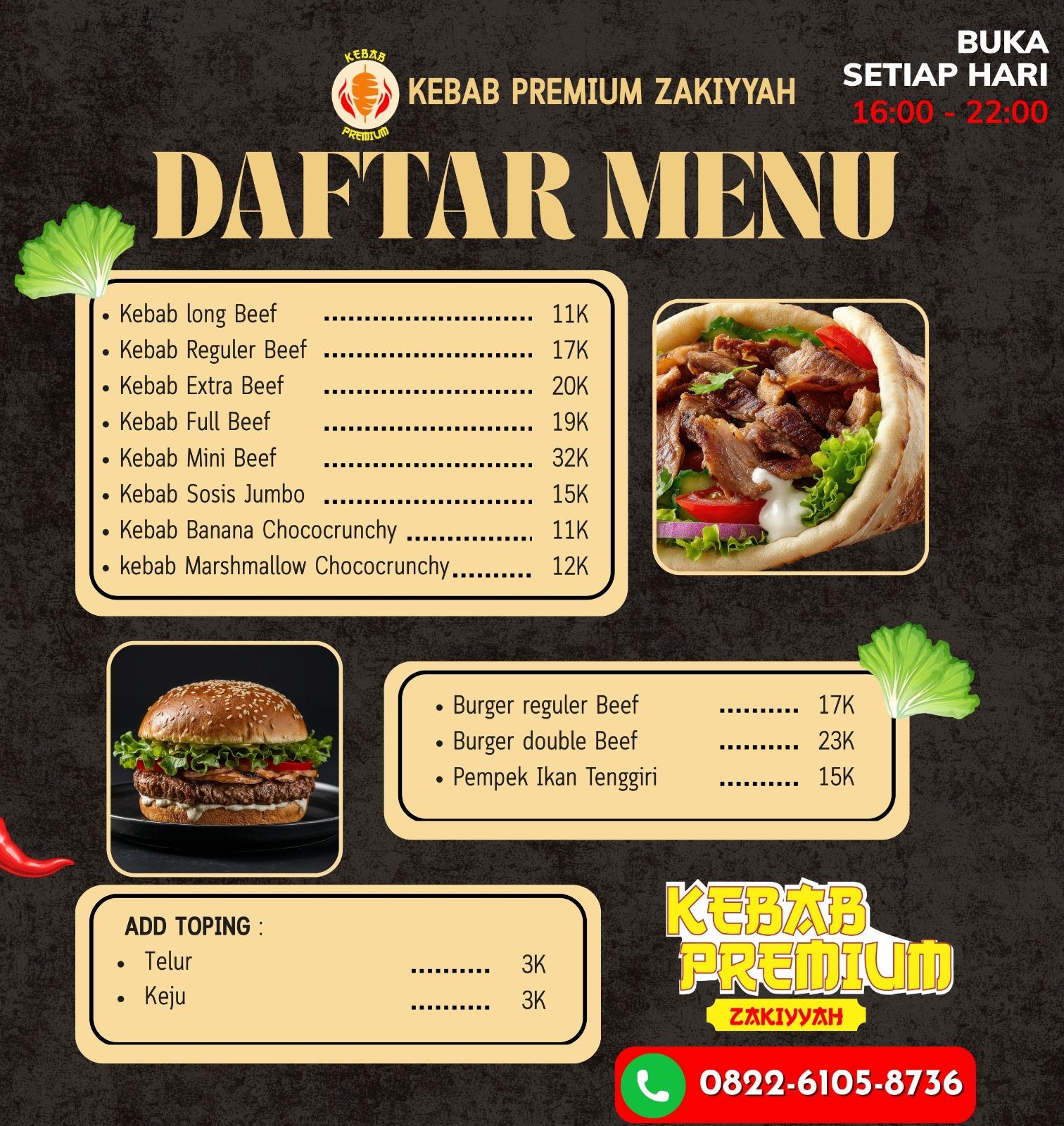 Desain Daftar Menu UMKM Kebab